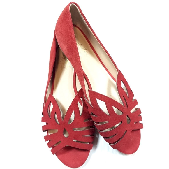 Seychelles Shoes - Seychelles Purrfect Red Suede Flats
